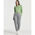 thumbnail image 5 of Real Essentials 4 Pack: Women's Cotton Long Sleeve Crew Crop Top - Casual Cropped T-Shirt (Available In Plus Size), 5 of 6