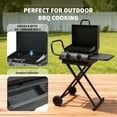 thumbnail image 6 of Hvoonc Portable Propane Gas Grill,17000BTUs Foldable Barbecue Grill with 2-Burner,Outdoor Grill for Backyard, Camping and Picnics,Black, 6 of 10