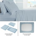 thumbnail image 4 of Swift Home 6-Piece Soft Lightweight Blue Fog Microfiber Sheet Set with Extra Pillowcases, Full, 4 of 5