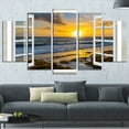 thumbnail image 1 of Design Art Open Window to Bright Yellow Sunset Modern Seascape Canvas Artwork Print, 1 of 3