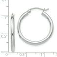 thumbnail image 2 of 10K White Gold 2.5mm Round Hoop Earrings Jewelry 20mm x 2.5mm, 2 of 2