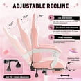 thumbnail image 6 of WYDK Gaming Chair, Video Game Chair with Footrest and Massage Lumbar Support, Ergonomic Computer Chair Height Adjustable with Swivel Seat and Headrest (Pink), 6 of 14
