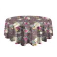 thumbnail image 5 of Pioneer Flower Floral Print Pattern Round Tablecloth 60"x60",Wrinkle Wipeable Table Cloth for Kitchen Dining Room Picnic Patio Party, 5 of 6
