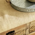 thumbnail image 5 of DecMode Brown Farmhouse Upholstered Floral Engraved Accent Wood Storage Bench, 47"W x 20"H, 5 of 16