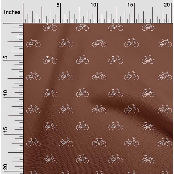 oneOone Georgette Viscose Fabric Bicycle Transport Printed Craft Fabric BTY 42 Inch Wide