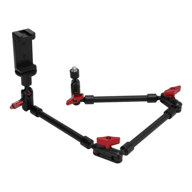 Magic Arm with Clamp, 360 Adjustable Super Clamp Camera Mount Magic Arm, Long Articulating Arm Camera Mount with Phone Holder and 1/4in 3/8in Thread for , Microphone, DSLR
