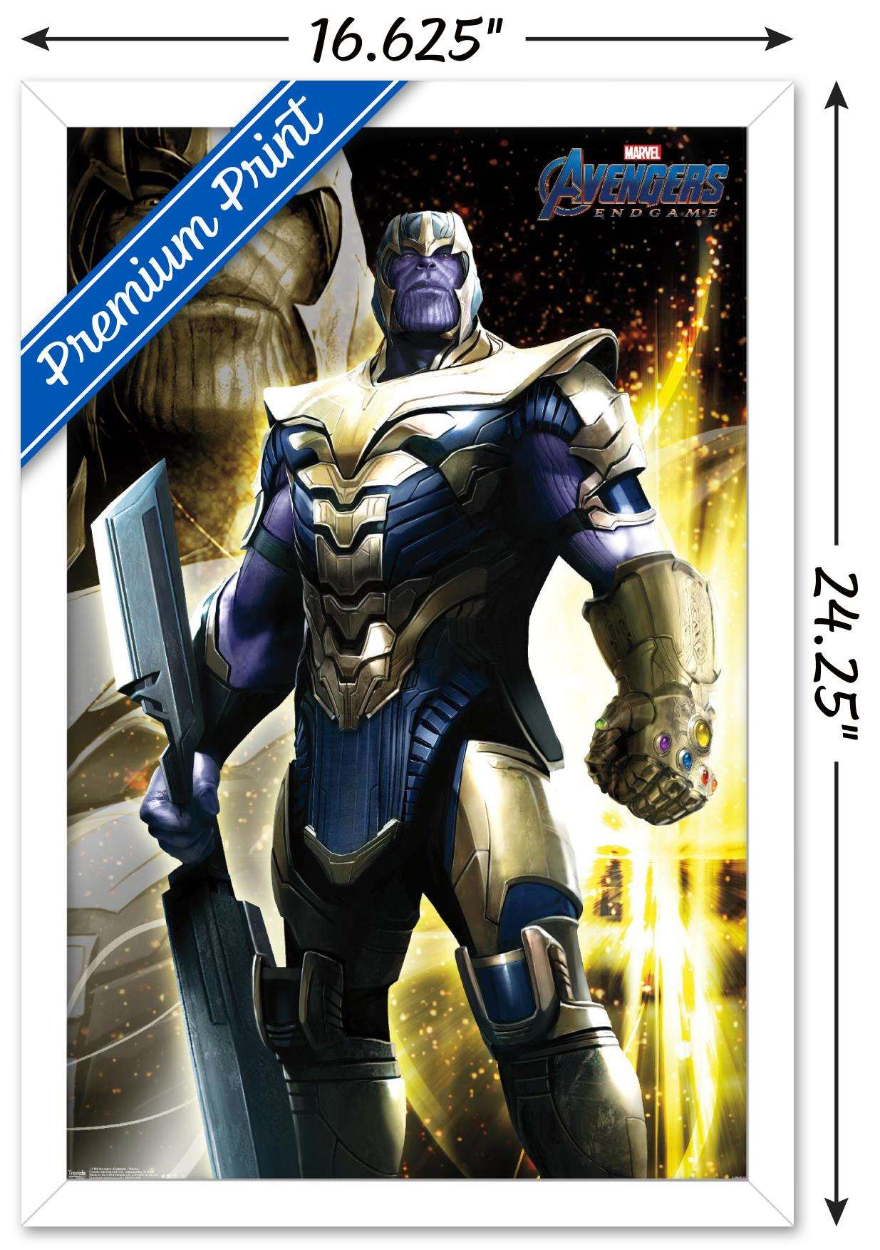 Marvel Cinematic Universe - Avengers - Endgame - Thanos Wall Poster, 14.725" x 22.375", Framed