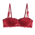 thumbnail image 7 of iHPH7 Lace Bra for Women Push Up Underwire Padded Bras Beautiful Floral Plunge Everyday Bra Comfort Demi Cup Intimates Wine 36, 7 of 7