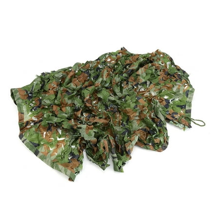 Qiilu 1M*2M Outdoor Woodland Camo Net Camouflage Military Hunting Camping Tent Netting Car Hide Cover for Camping Blind Watching Hide Party