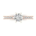 thumbnail image 2 of 1.05ct round cut white sapphire 18k rose gold Bridal Wedding Engagement Promise Anniversary Ring for Women size 5.5, 2 of 7