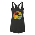 thumbnail image 2 of Two Coconut Palm Trees Beach Sunset | Womens Pop Culture Premium Tri-Blend Racerback Tank Top, Vintage Black, X-Large, 2 of 4