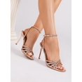 thumbnail image 6 of On feet& in love Women's Rhinestone-Embellished Square Toe Ankle Strap High Heel Sandals, 6 of 6