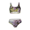 Kdxio Lilacs Teapot Scenic Painting for Womens High Waisted Bikini Top
