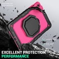 thumbnail image 5 of For Samsung Galaxy Tab A9+/A9 Plus Case 11 inch, 360 Rotating Shockproof Cover with Stand, Handle, Shoulder Strap (2023, SM-X210/X216/X218), Rose Panel, 5 of 7