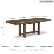 Signature Design by Ashley Moriville Extendable Dining Table in Grayish Brown
