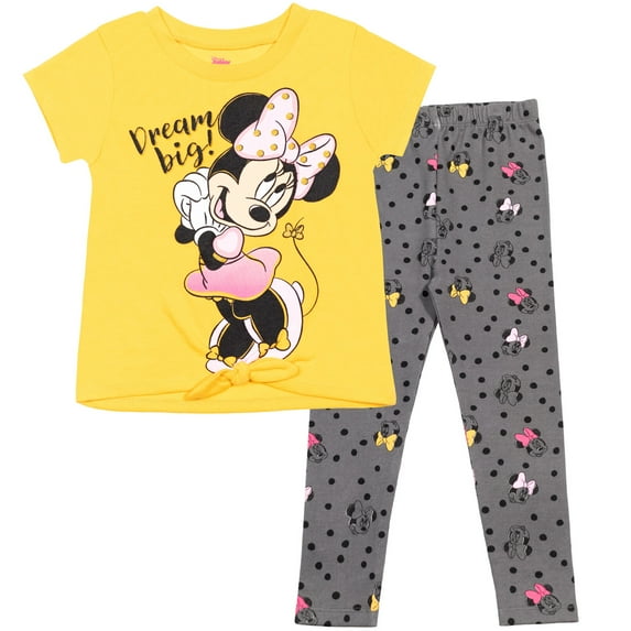 Disney Minnie Mouse Toddler Girls T-Shirt and Leggings Outfit Set Infant to Little Kid