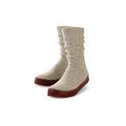 Ragg Wool Slipper Socks w/ Suede Outsole in Gray