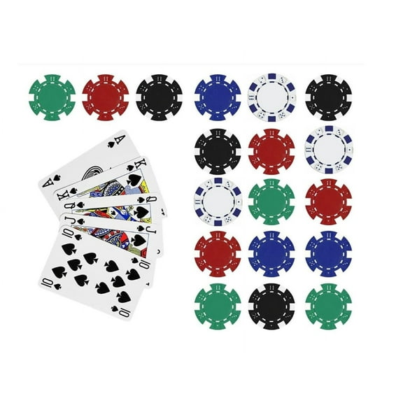 Whimsical Practicality's Poker Royal Flush Casino Chips Edible Icing Image Cake Topper-1/4 Sheet or Larger