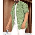 thumbnail image 4 of LA LEELA Men's Casual Hawaiian Short Sleeve Shirt Cotton Linen Effect Beach Button Down Tropical Shirts For Men XXL Sage, Leaves, 4 of 6