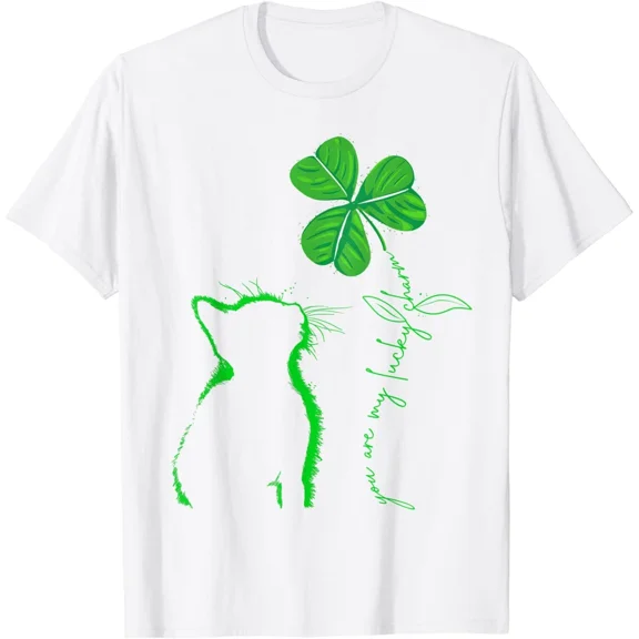 St Patricks Day My Lucky Charm Cat Kitty Kitten Irish Holiday Gift Unisex T-Shirt ,up to size 5XL
