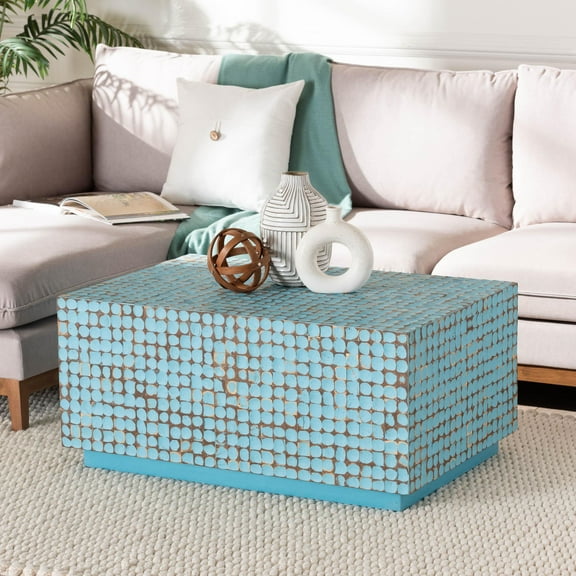 bali & pari Nitza Boho Coffee Table, Blue