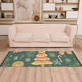 thumbnail image 2 of Yayeee Runner Rug for Bedroom 2'x6' Machine Washable Hallway Non Slip Mat, Beige Christmas Gingerbread, 2 of 8