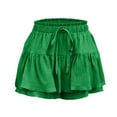 thumbnail image 7 of Htigea Clearance Flowy Shorts for Women Casual Ruffle Tiered Skorts High Waist Mini Tennis Golf Skirt Boho Summer Shorts Today Sales Army Green,XXL, 7 of 7
