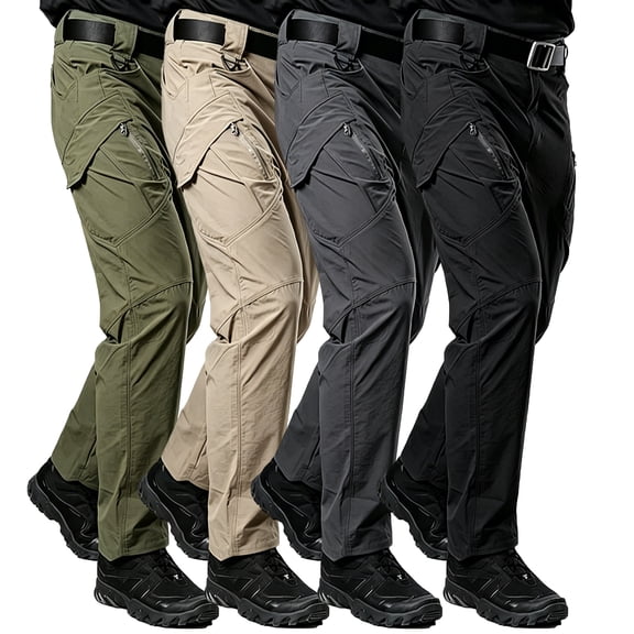 Men UV Protection Cargo Pants UPF50 Stretch Comfort Hardwearing Multi Pocket Work Pants S-XXL