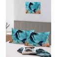 thumbnail image 4 of Ocean Fish Queen Pillow Cases Set of 2 - Microfiber Bed Throw Pillow Covers, Coastal Sea Coral Seabed Watercolor Decorative Lumbar Pillow Cover with Envelope Closure for Sofa/Travel 20"x30", 4 of 6