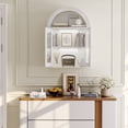 thumbnail image 2 of S-HOME Wall Mounted Arched Cabinet with Glass Doors, Adjustable Shelves in for Bathroom or Laundry Room，White, 2 of 10