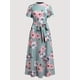 thumbnail image 4 of Vestido De Cuello Alto Con Estampado Floral, Elegante Vestido Largo De Verano De Manga Corta, Ropa De Mujer, 4 of 4