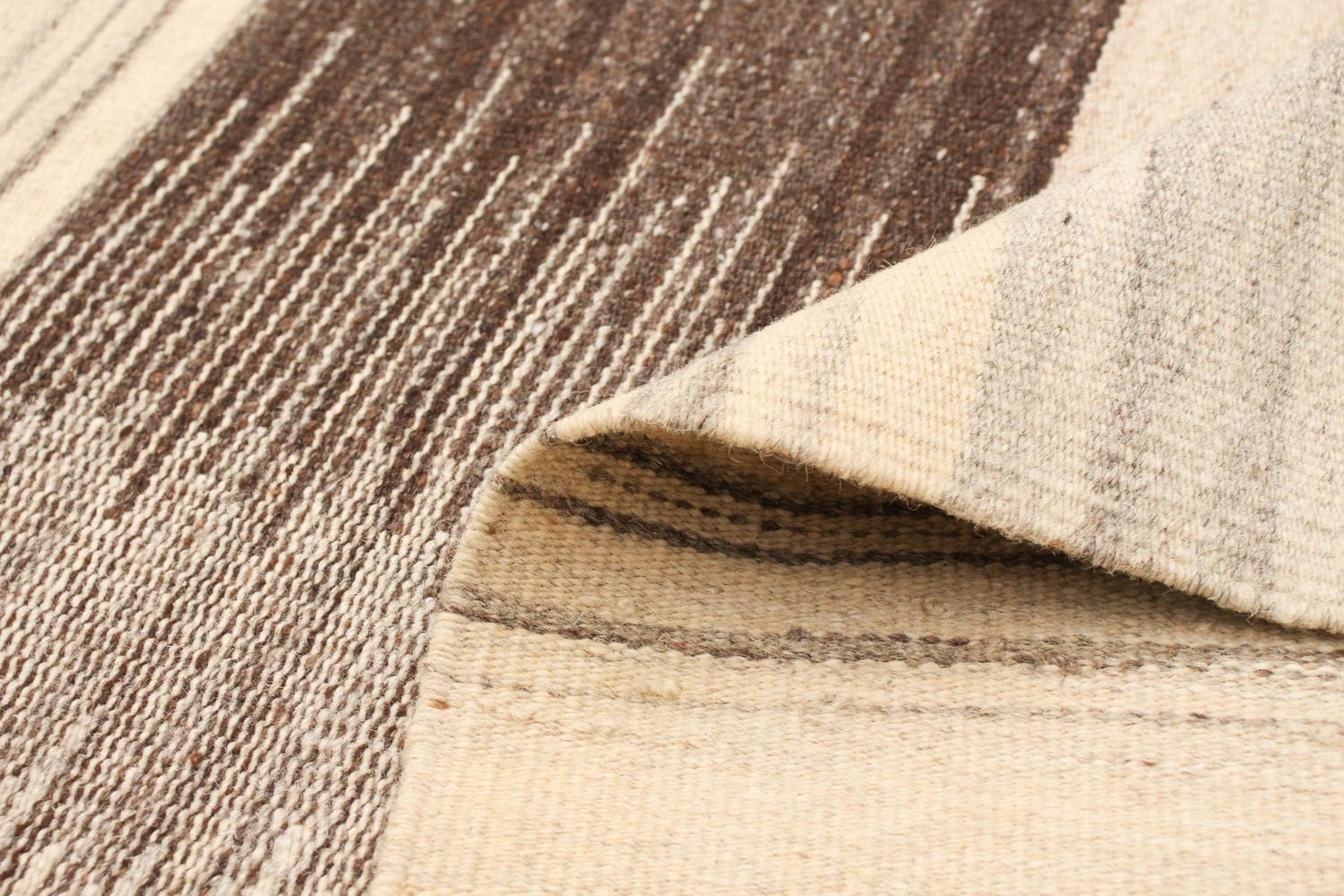 ECARPETGALLERY 5'0" x 8'0" Flat-weaves & Kilims Organica Hand Made Area Rug for Living Room, Dining Room and Bedroom in Ivory