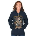 thumbnail image 3 of Erase All Fears Snake Skull Tattoo Unisex Fleece Graphic Zip Up Hoodie Brisco Brands 2X, 3 of 5