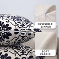 thumbnail image 3 of Navy Floral Throw Pillow Covers Blue and White Porcelain Pillow Covers 18x18 Set of 2 Bohemian Home Decor Pillow Case Chinoiserie Square Linen Pillow Covers for Living Room Couch Patio, 3 of 6