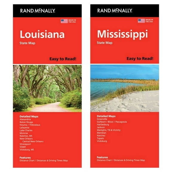 Rand McNally State Maps: Louisiana and Mississippi (2 Maps)