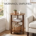 thumbnail image 5 of ZEXVIDA Round Side Table, 3-Tier Small Round End Table WithOpen Storage Shelves, Nightstand for Small Spaces, Living Room,Rustic Brown, 5 of 8