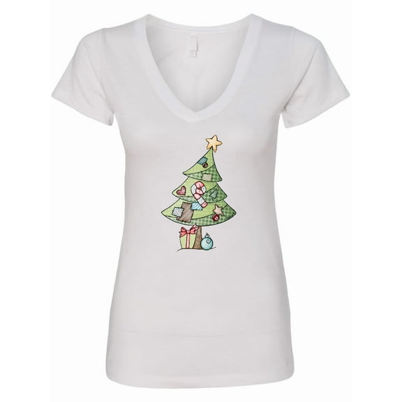 Inktastic Christmas Tree Women's V-Neck T-Shirt