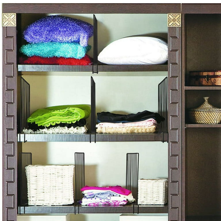 4 Pack Shelf Dividers For Closet Organization,clear Wood Shelves