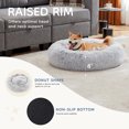 thumbnail image 5 of GIANNA Round Dog Cat Bed, Orthopedic Fluffy Fuzzy Pet Bed, Anti-Slip Washable Pet Sofa Mat, Indoors, Grey, 20 Inch, 5 of 9