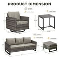 thumbnail image 7 of Unnifurnzi Wicker Patio Furniture Set-6 Pieces Outdoor Furniture with Outdoor Swivel Glider Chairs Patio Couch and Ottoman Rattan Patio Furniture for Porch Deck Balcony Garden-Gray/Gray, 7 of 7