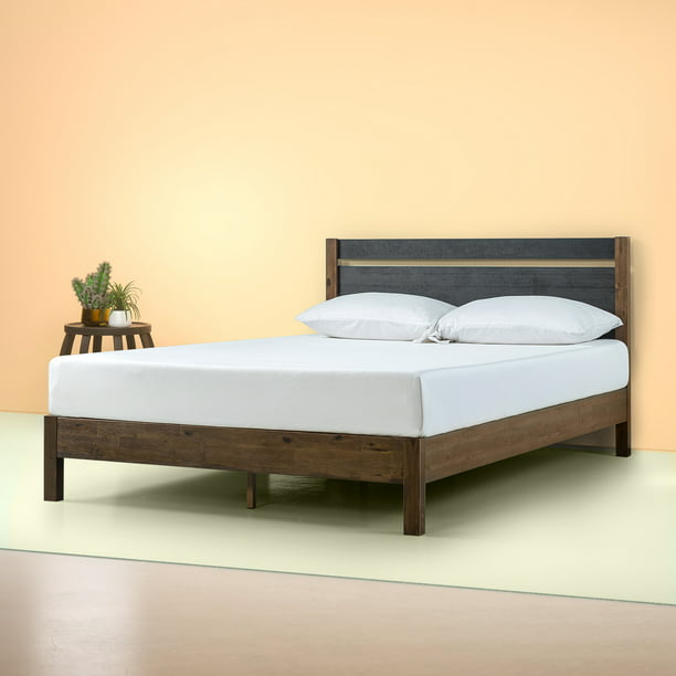 Zinus Stefan 38 Wood Platform Bed With, Platform Bed Frame With Headboard King