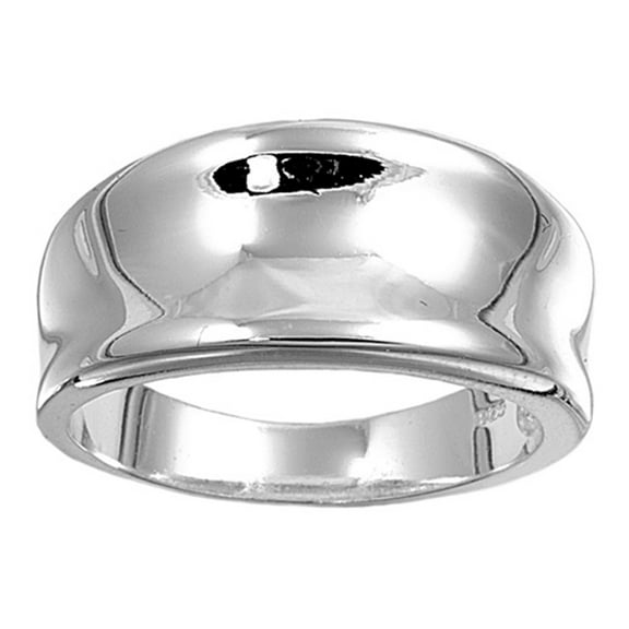 Sterling Silver Concave Ring 10mm ( Size 6 to 9)