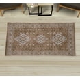 thumbnail image 1 of Ethnic Decorative Rug, Folkloric Ginger Toned Ornaments and Shapes Rustic Themed Forms Cultural Art, Quality Carpet for Bedroom Dorm and Living Room, 6 Sizes, Amber and Eggshell, by Ambesonne, 1 of 1