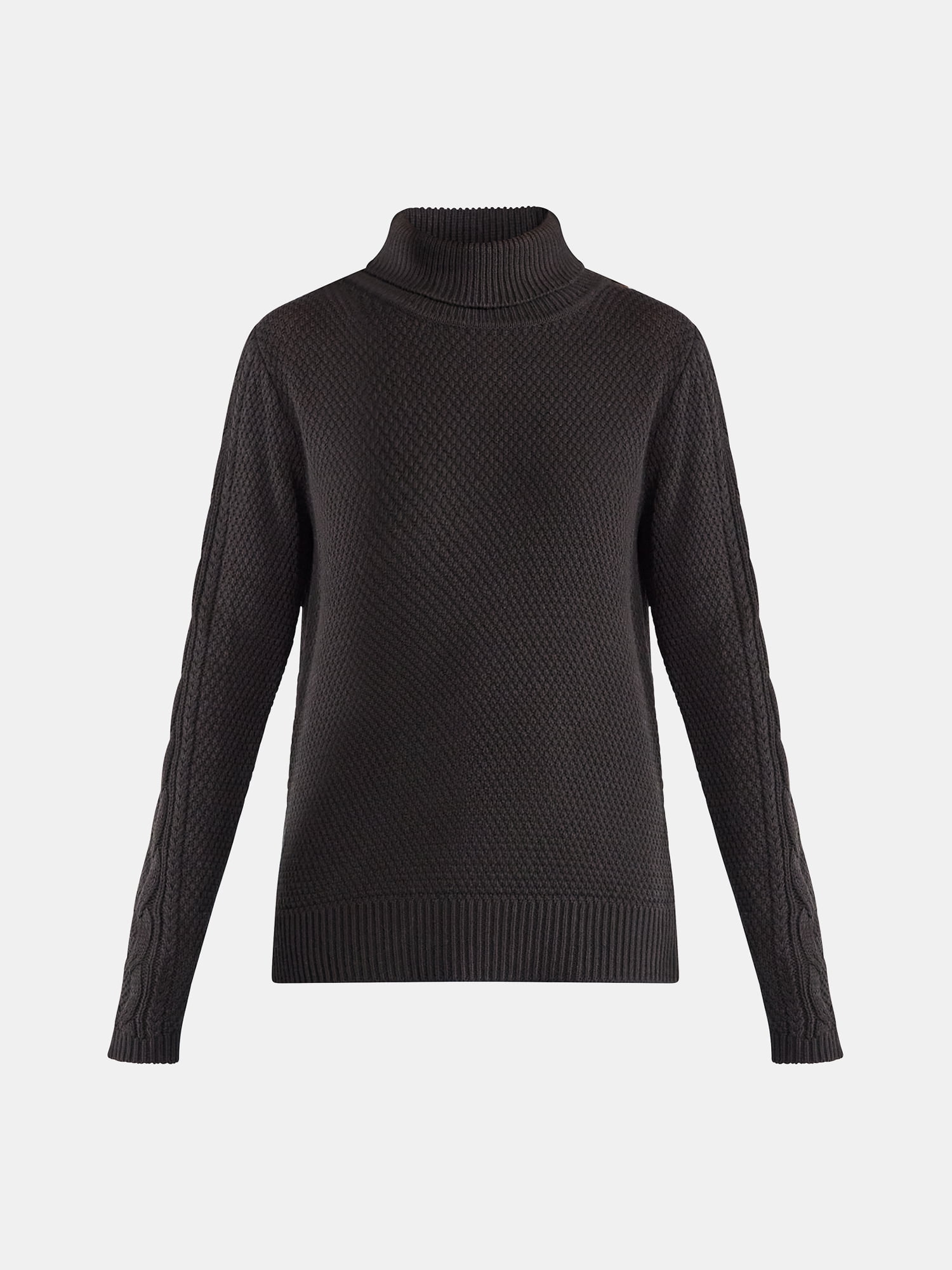 Time and Tru Women’s and Women’s Plus Turtleneck Sweater with Cable Sleeves, Midweight, Sizes XS-4X