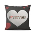 thumbnail image 2 of Valentines Day Pillowcases Black Red Hearts Love Farmhouse Decorative Throw Pillow Covers 18 X 18 Inch, Set Of 4, Linen Study Sofa Cushion Cover Indoor Living Room Home Decor（double-side）, 2 of 2