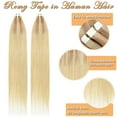 thumbnail image 3 of SEGO Blonde Tape in Hair Extensions 100% Real Remy Human Hair Long Straight Silky Thick Hair Gold Hair Acessories Black/Pink/Purple/Red Hair, 3 of 9