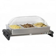 Cadco WTBS-3RT 20.5 x 14 Countertop Buffet Server Warmer with 3 Pan Capacity, Stainless Steel, 120v, Cool-Touch Handles, For Commercial Use