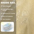 thumbnail image 3 of Sun Shade Sail for Patio, Yamaziot 10'x10' Canopy, Waterproof UV Block Cover Sunshade for Outdoor Backyard Lawn Garden Pool, Beige Sand, 3 of 7