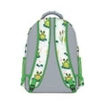 thumbnail image 3 of Cute Frog and Flower Print School Backpack – Green Frog Cartoon Pattern with Nature Forest and Plant Motifs, 3 of 5
