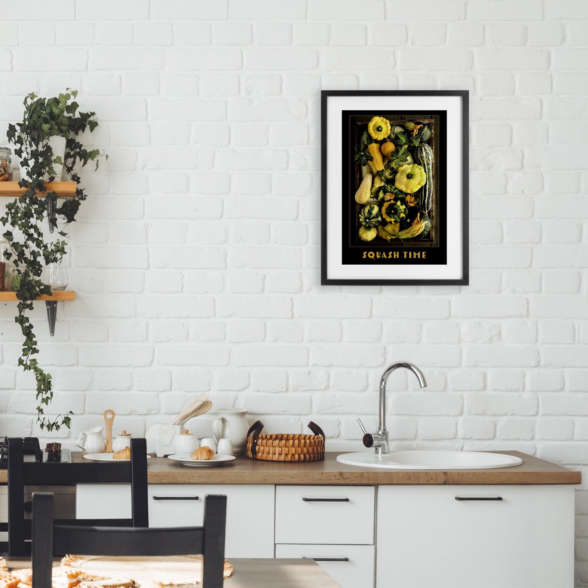 Stupell Industries Squash Time Vibrant Vegetables Black Framed Print Under Glass, design by Carl Kravats